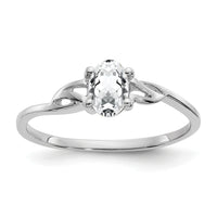 14k White Gold White Topaz Birthstone Ring-XBR145