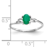 14k White Gold Emerald Birthstone Ring-XBR146