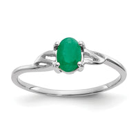 14k White Gold Emerald Birthstone Ring-XBR146