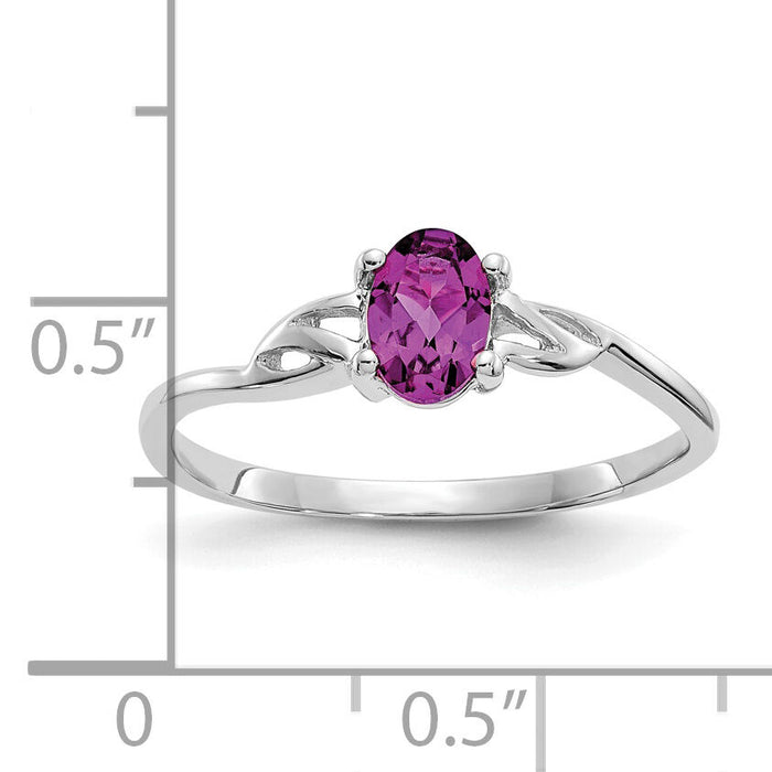 14k White Gold Rhodolite Garnet Birthstone Ring-XBR147