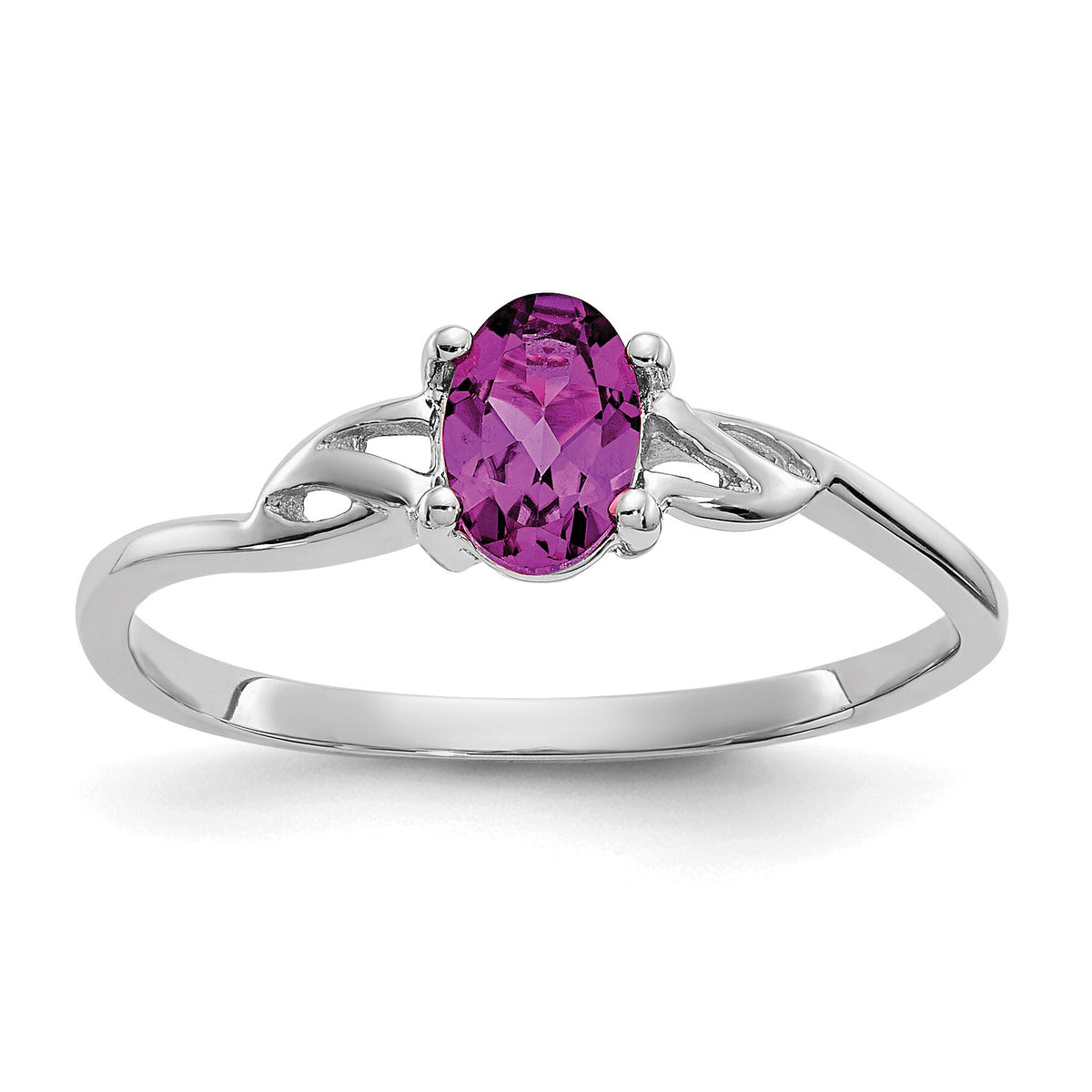14k White Gold Rhodolite Garnet Birthstone Ring-XBR147