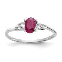 14k White Gold Ruby Birthstone Ring-XBR148