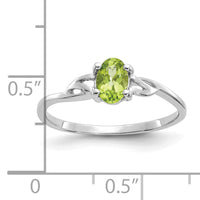 14k White Gold Peridot Birthstone Ring-XBR149