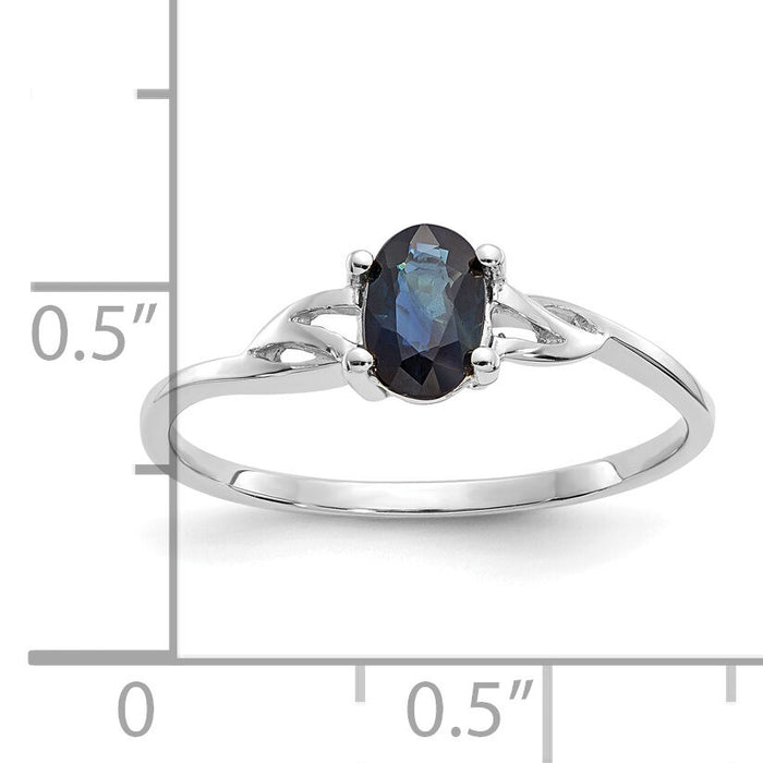14k White Gold Sapphire Birthstone Ring-XBR150