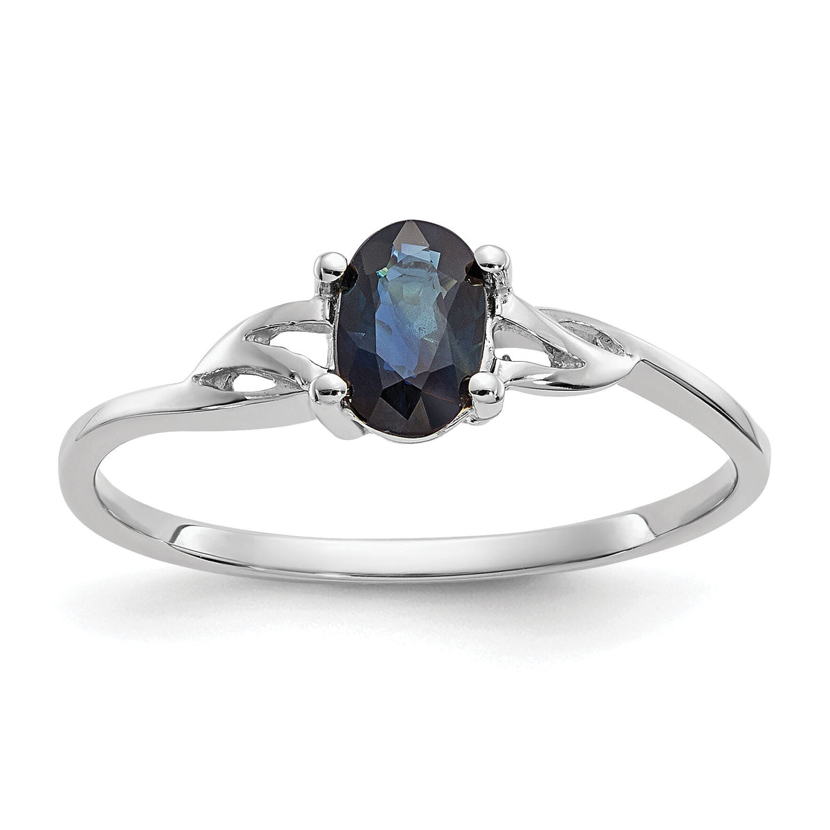 14k White Gold Sapphire Birthstone Ring-XBR150