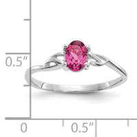 14k White Gold Pink Tourmaline Birthstone Ring-XBR151