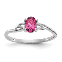 14k White Gold Pink Tourmaline Birthstone Ring-XBR151