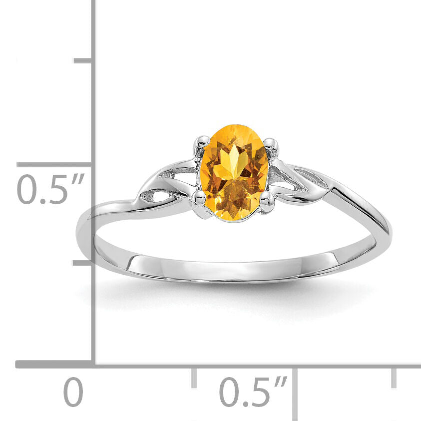 14k White Gold Citrine Birthstone Ring-XBR152