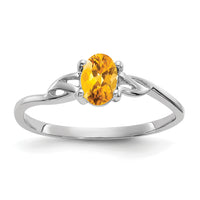 14k White Gold Citrine Birthstone Ring-XBR152