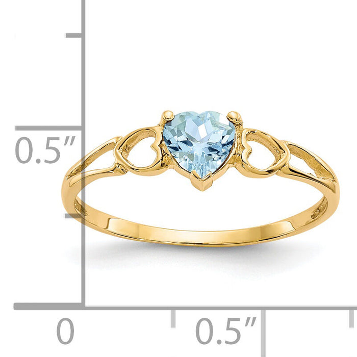 14k Aquamarine Birthstone Ring-XBR156
