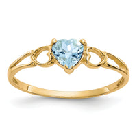 14k Aquamarine Birthstone Ring-XBR156