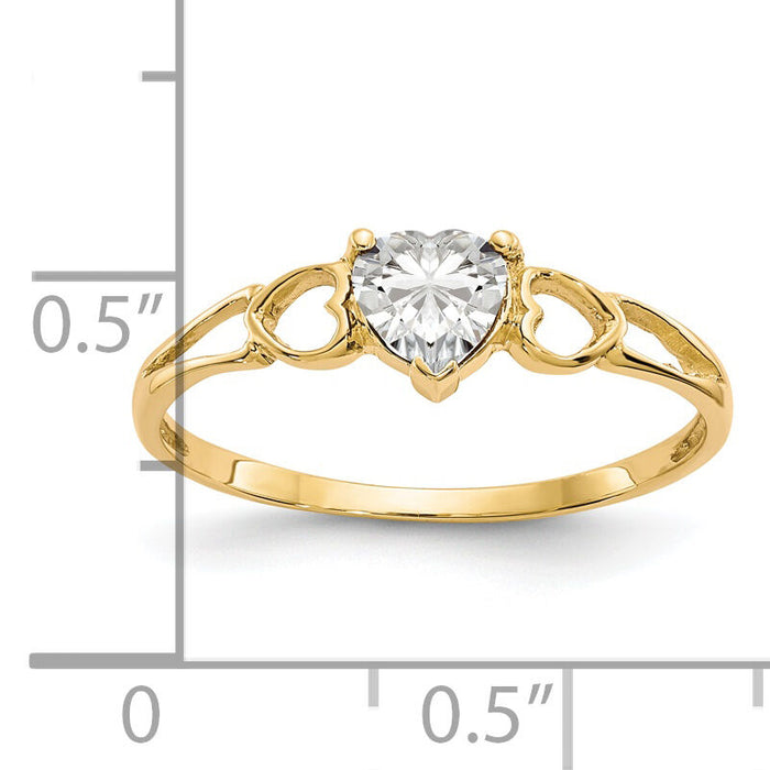 14k White Topaz Birthstone Ring-XBR157