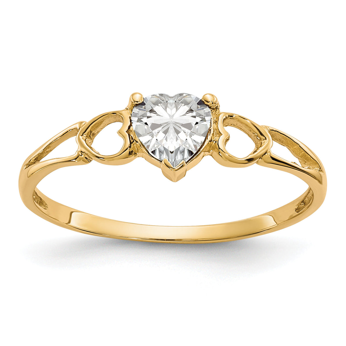 14k White Topaz Birthstone Ring-XBR157