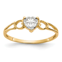 14k White Topaz Birthstone Ring-XBR157