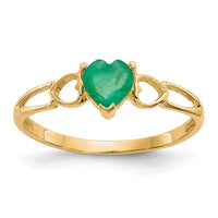 14k Emerald Birthstone Ring-XBR158