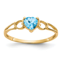 14k Blue Topaz Birthstone Ring-XBR165