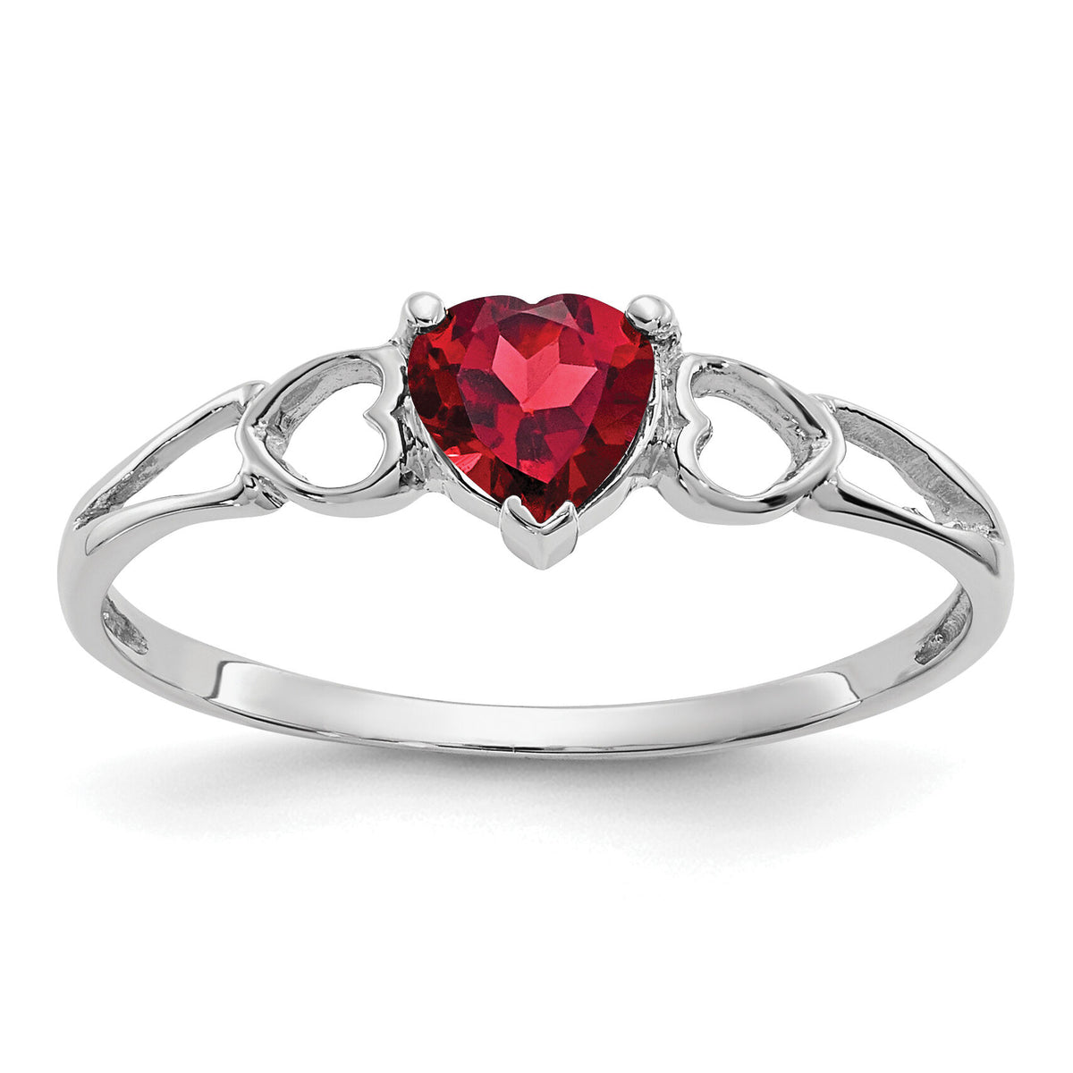 14k White Gold Garnet Birthstone Ring-XBR166