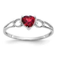 14k White Gold Garnet Birthstone Ring-XBR166