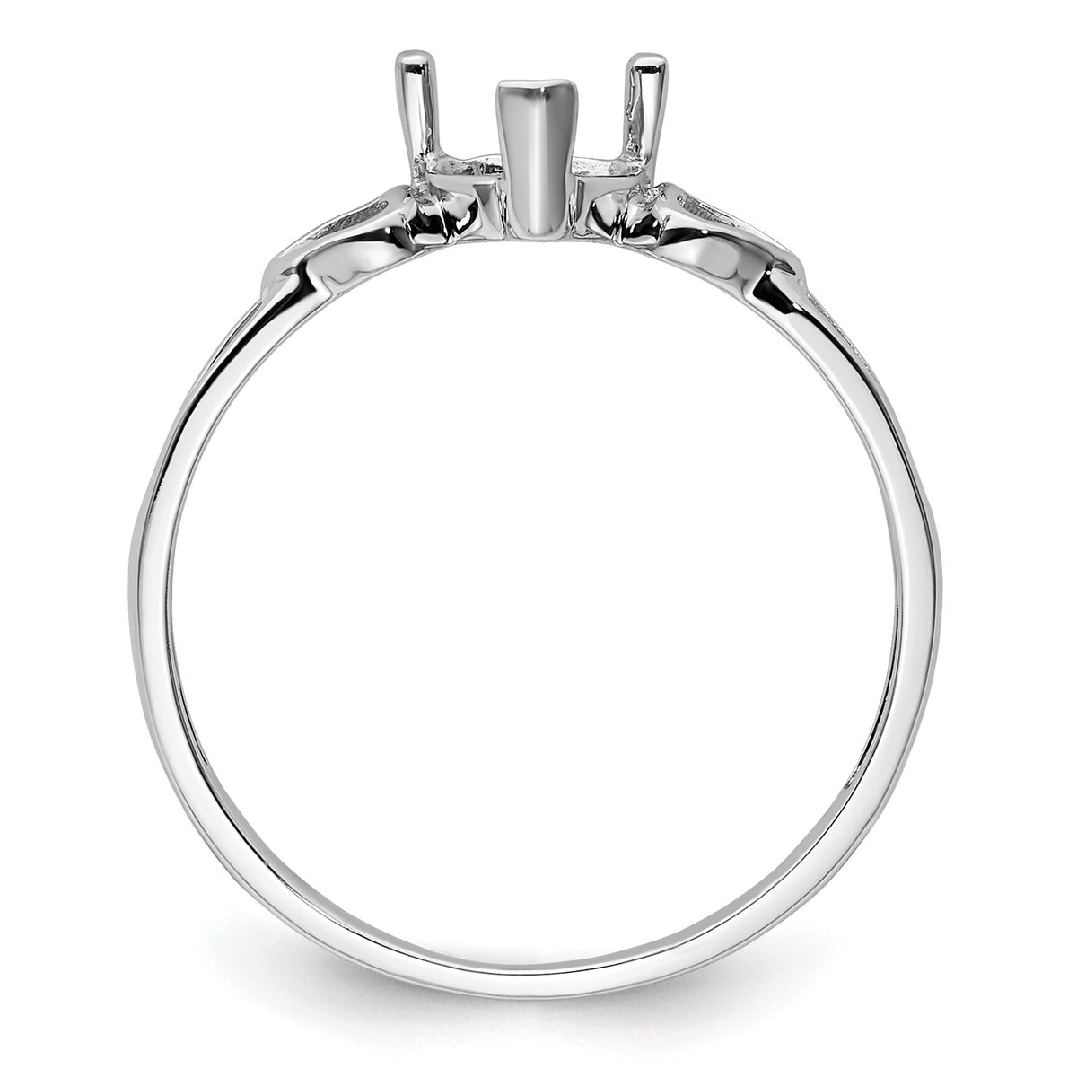 14k White Gold Birthstone Ring Mounting-XBR166M