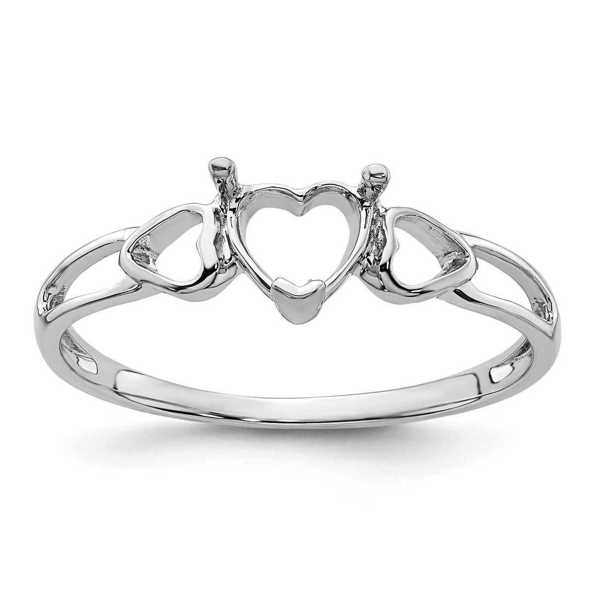 14k White Gold Birthstone Ring Mounting-XBR166M