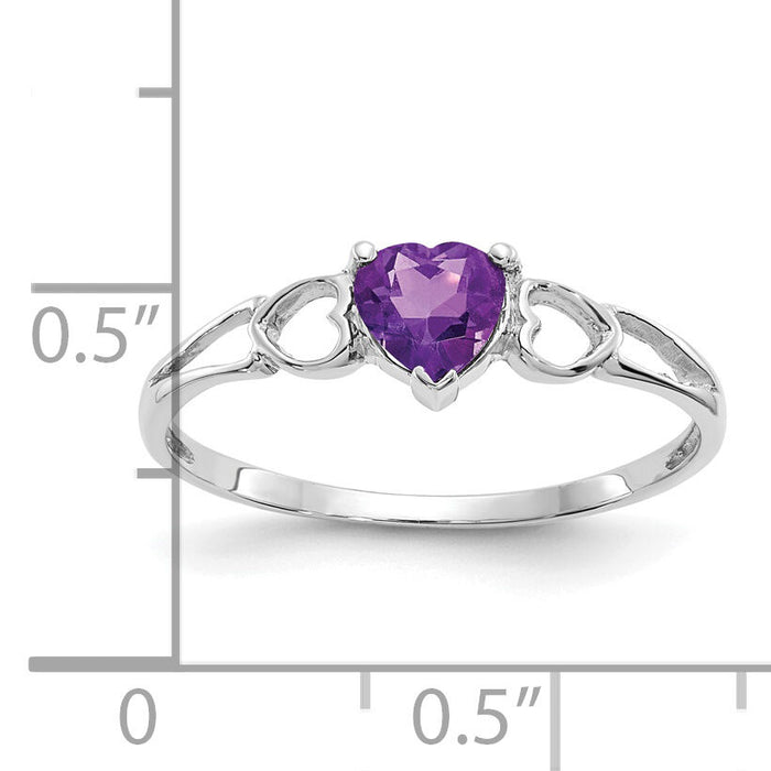 14k White Gold Amethyst Birthstone Ring-XBR167