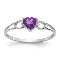 14k White Gold Amethyst Birthstone Ring-XBR167