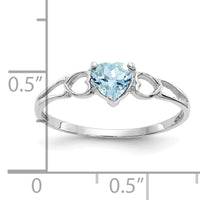 14k White Gold Aquamarine Birthstone Ring-XBR168