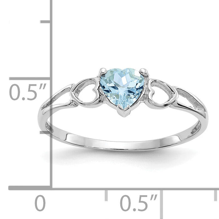 14k White Gold Aquamarine Birthstone Ring-XBR168