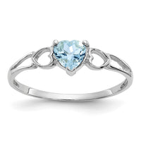 14k White Gold Aquamarine Birthstone Ring-XBR168