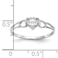 14k White Gold White Topaz Birthstone Ring-XBR169