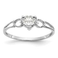 14k White Gold White Topaz Birthstone Ring-XBR169