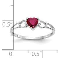14k White Gold Ruby Birthstone Ring-XBR172