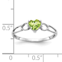 14k White Gold Peridot Birthstone Ring-XBR173