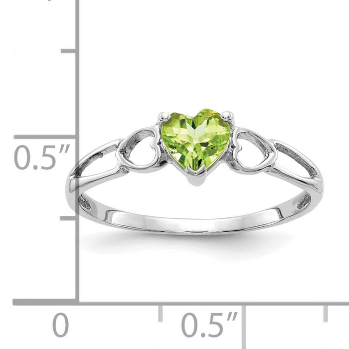 14k White Gold Peridot Birthstone Ring-XBR173