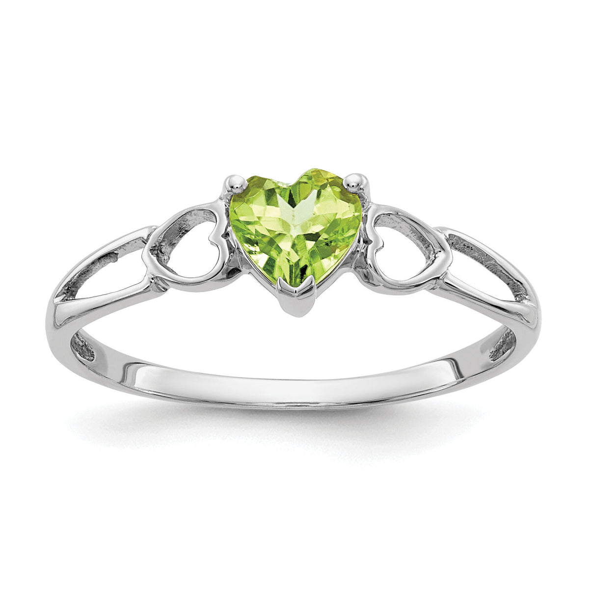 14k White Gold Peridot Birthstone Ring-XBR173