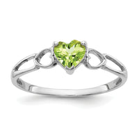 14k White Gold Peridot Birthstone Ring-XBR173
