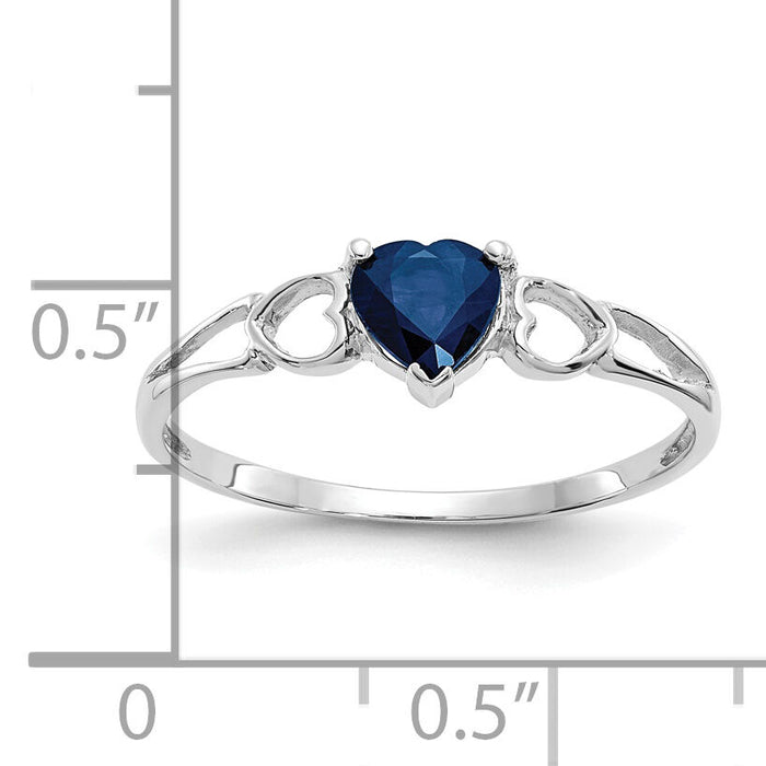 14k White Gold Sapphire Birthstone Ring-XBR174