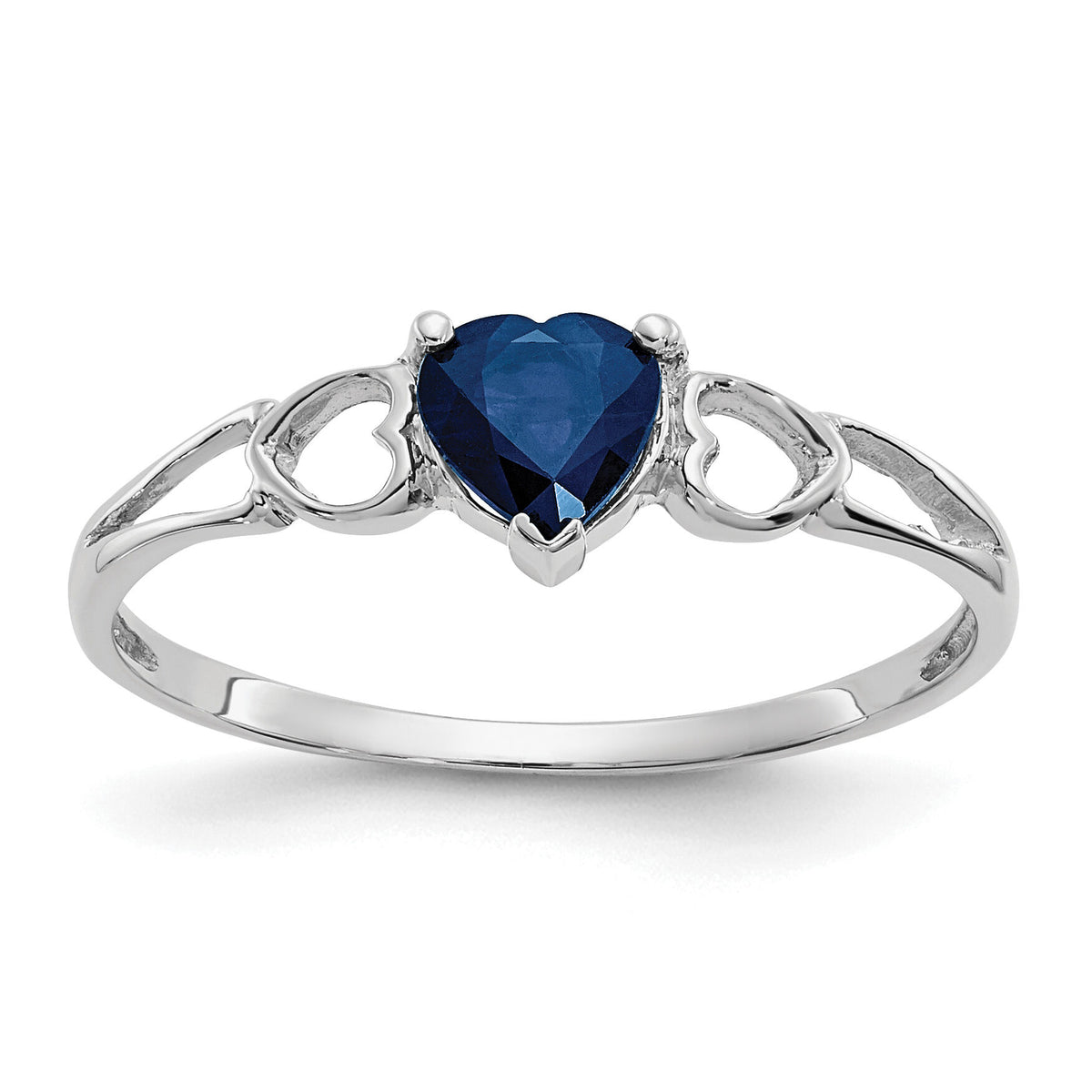 14k White Gold Sapphire Birthstone Ring-XBR174