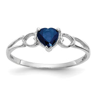 14k White Gold Sapphire Birthstone Ring-XBR174