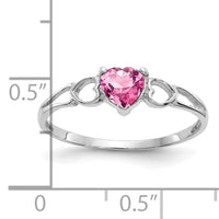 14k White Gold Pink Tourmaline Birthstone Ring-XBR175