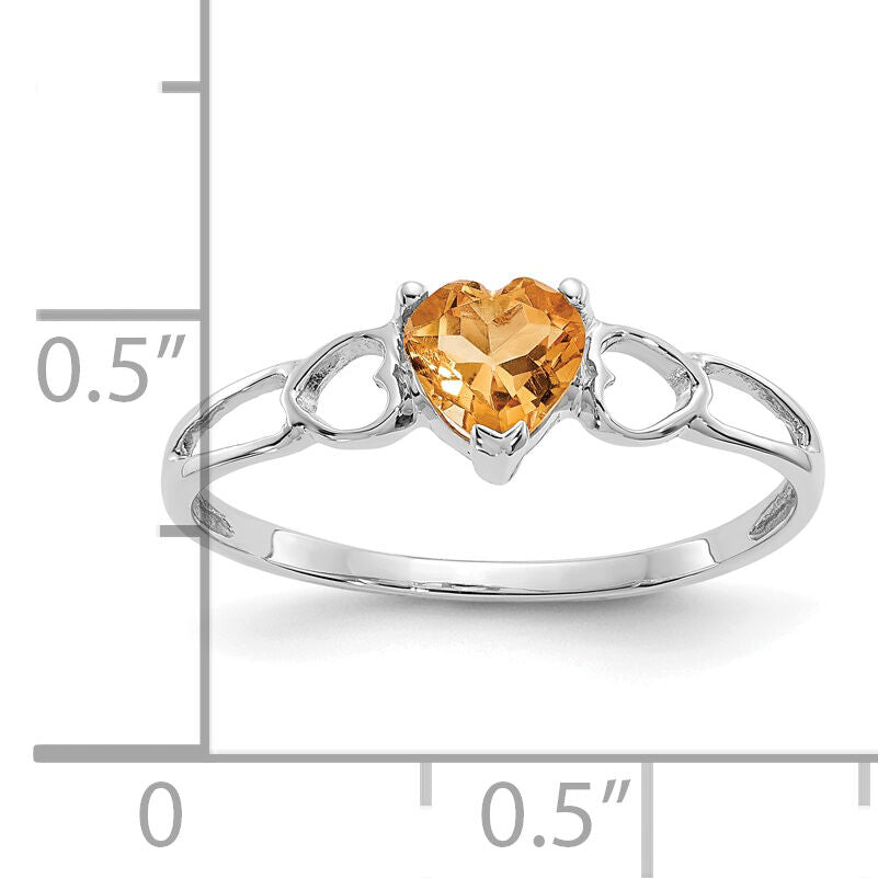 14k White Gold Citrine Birthstone Ring-XBR176