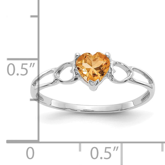 14k White Gold Citrine Birthstone Ring-XBR176