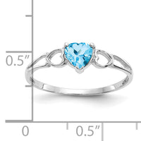 14k White Gold Blue Topaz Birthstone Ring-XBR177