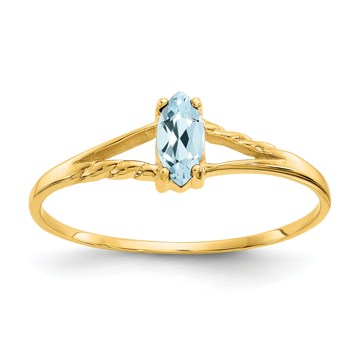 14k Aquamarine Birthstone Ring-XBR180