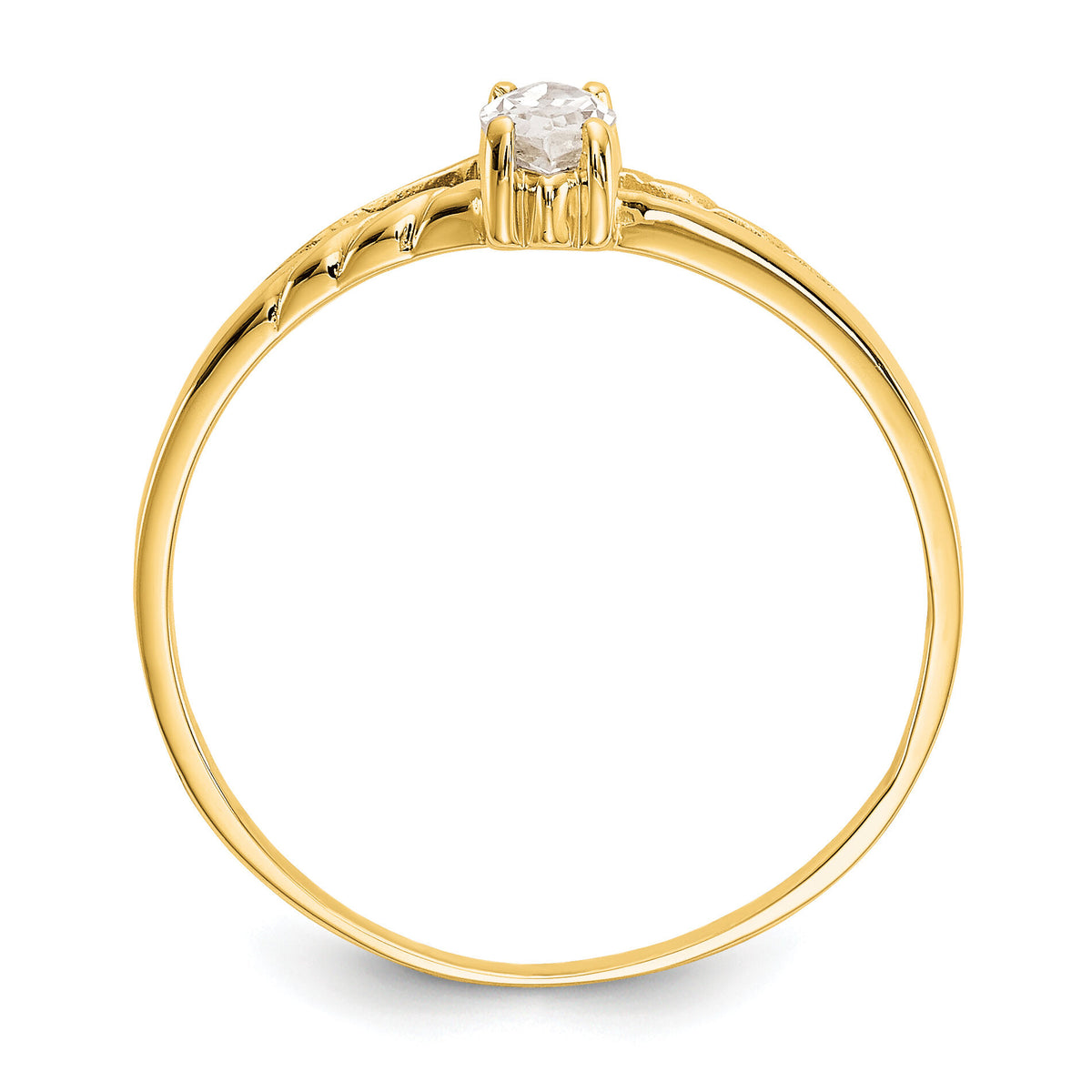 14k White Topaz Birthstone Ring-XBR181