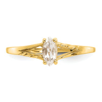 14k White Topaz Birthstone Ring-XBR181