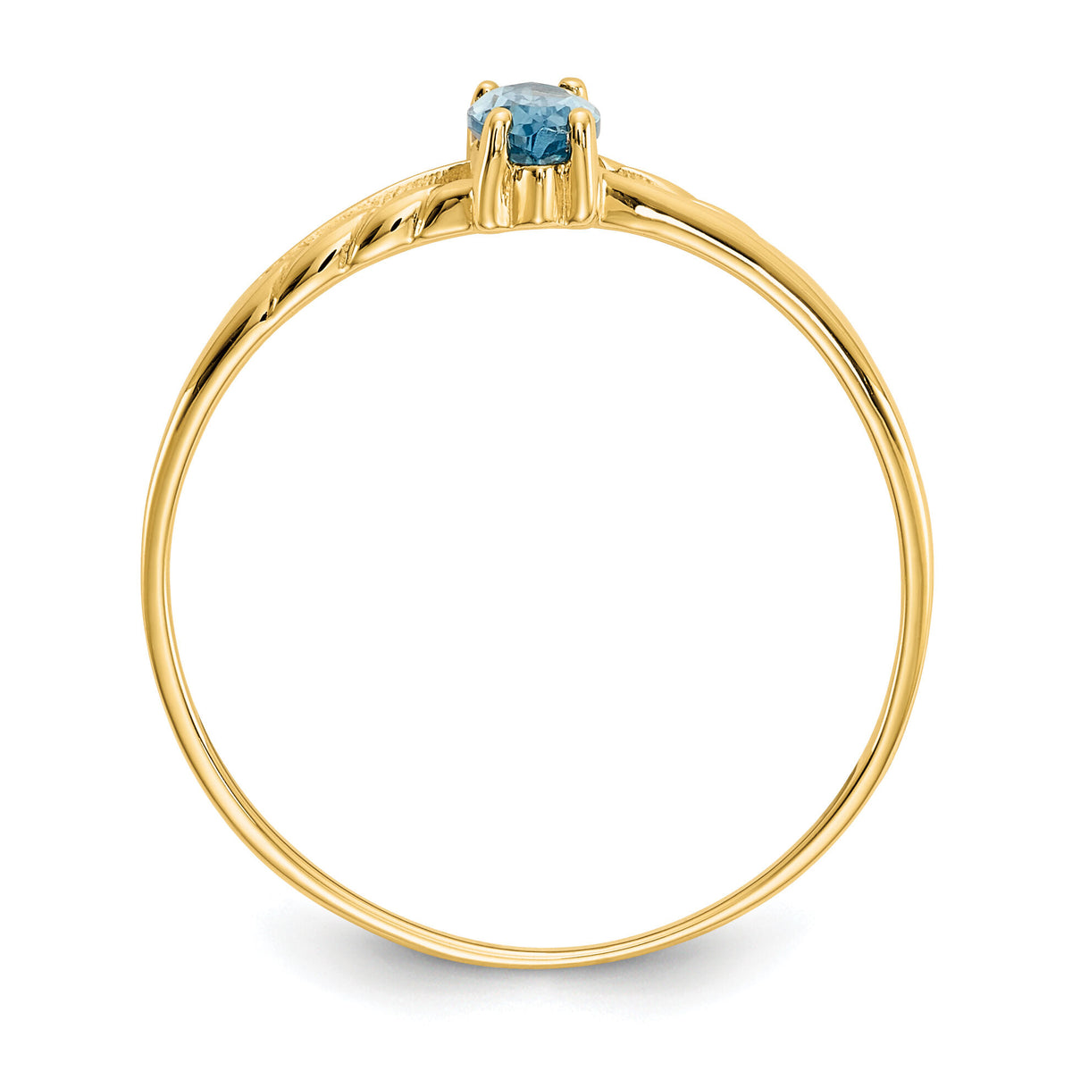14k Blue Topaz Birthstone Ring-XBR189