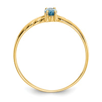 14k Blue Topaz Birthstone Ring-XBR189