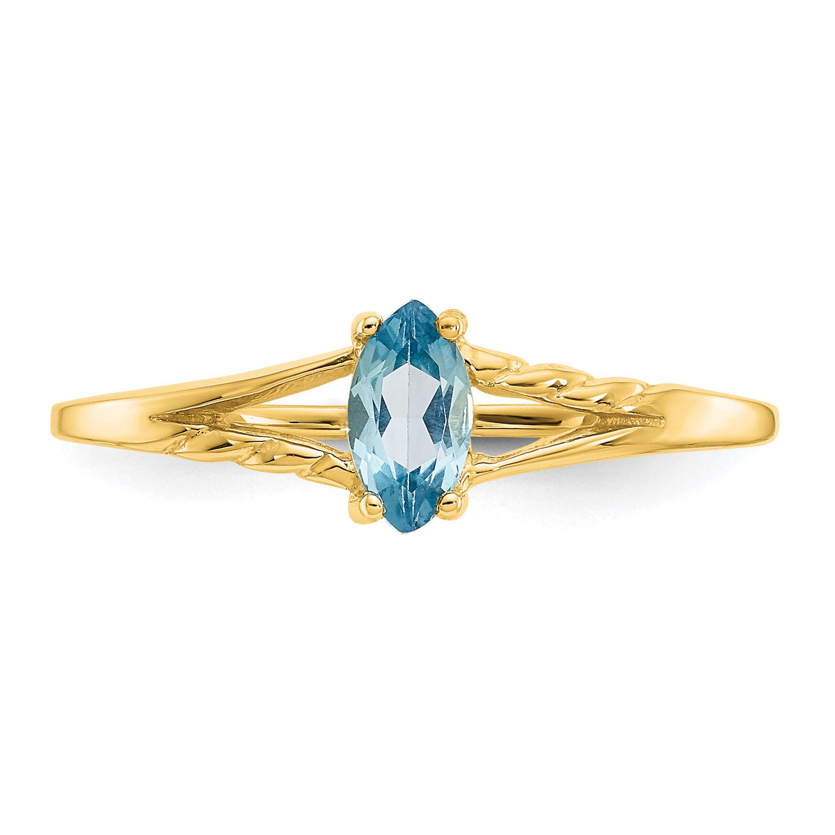 14k Blue Topaz Birthstone Ring-XBR189