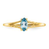 14k Blue Topaz Birthstone Ring-XBR189